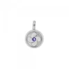 Colgante Mini Lauburu Plata y Circonita Azul