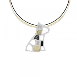 Colgante Puppy Plata con Lámina de Oro