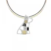 Colgante Puppy Plata y Lámina de Oro y Cable Tricolor