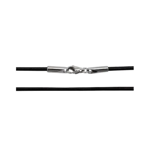 Cordón Cuero Negro 2mm