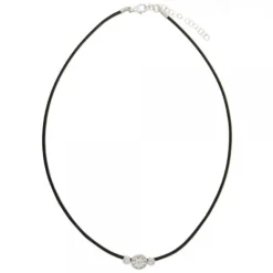Gargantilla Anuk Cuero Negro y Plata