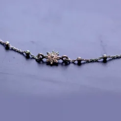 Gargantilla Eguzkilore de Plata con Cadena de Bolitas