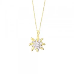Gargantilla Eguzkilore Oro Bicolor y Diamantes 10mm