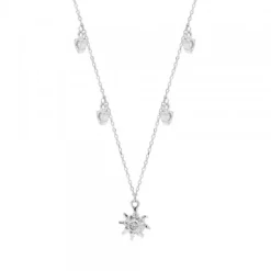 Gargantilla Eguzkilore Oro Blanco y Brillantes