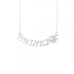 Gargantilla Mamá Oro Blanco y Diamante