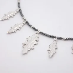 Gargantilla Mari Hematites Plata