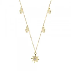 Gargantilla Oro Motivos Eguzkilore con Brillantes