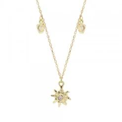Gargantilla Oro Motivos Eguzkilore con Brillantes