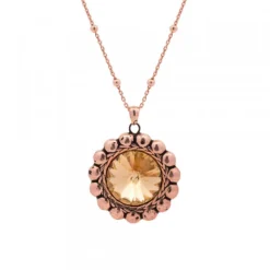 Gargantilla Plata Rosa y Cristal Champagne