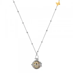Llamador de Ángeles Rombos con Bola Dorada y Mariposa Personalizable