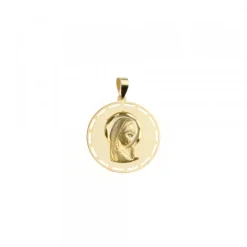 Medalla Calada Virgen Niña Oro 15mm Personalizable