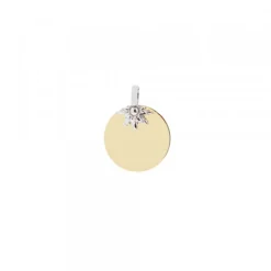 Medalla Oro y Eguzkilore Oro Blanco 14mm