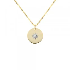 Medalla Oro y Eguzkilore Central Oro Blanco 12mm