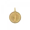 Medalla Virgen Blanca de Plata Dorada Personalizable