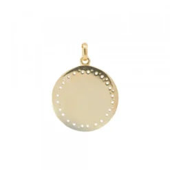 Medalla Virgen Blanca de Plata Dorada Personalizable
