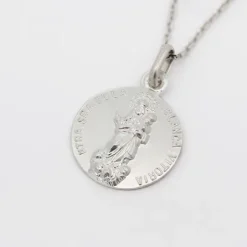 Medalla Virgen Blanca Plata 20mm