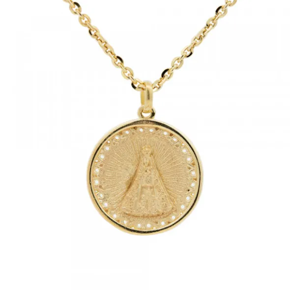 Medalla Virgen de Begoña de Plata Dorada Personalizable