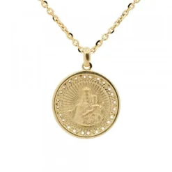 Medalla Virgen del Carmen de Plata Dorada Personalizable