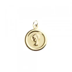 Medalla Virgen Niña Oro 15mm Personalizable