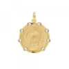 Medalla Virgen Niña Plata Dorada Circonitas 21mm