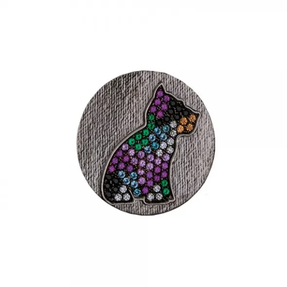 Moneda L Puppy de plata negra