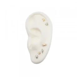 Pack Piercings Estrella 4 Puntas Plata 4 Uds