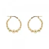 Pendientes Aro Bolitas Plata Dorada 20mm