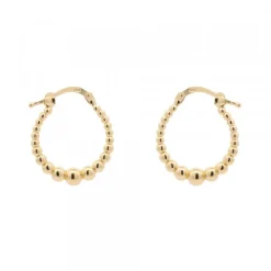 Pendientes Aro Bolitas Plata Dorada 15mm