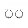 Pendientes Aro Bolitas Rutenio 20mm
