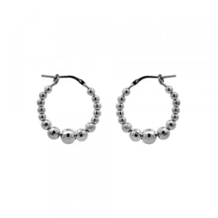 Pendientes Aro Bolitas Rutenio 20mm