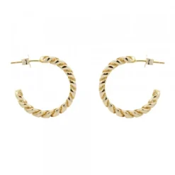 Pendientes Aro Chain Plata Dorada 22mm