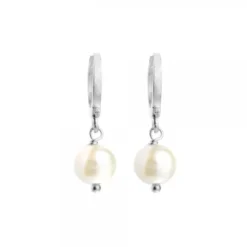 Pendientes Aro Cripa Plata y Perla 12mm