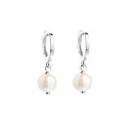 Pendientes Aro Cripa Plata y Perla 12mm