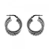 Pendientes Aro Doble Entrelazados en Rutenio 20mm