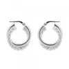 Pendientes Aro Doble Entrelazados de Plata 20mm
