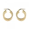 Pendientes Aro Doble Entrelazados Plata Dorada 20mm