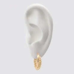 Pendientes Aro Doble Entrelazados Plata Dorada 20mm