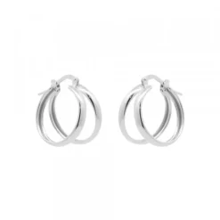 Pendientes Aro Doble Plata 16mm
