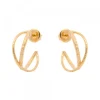 Pendientes Aro Doble Plata Dorada 20mm
