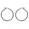 Pendientes Aro Enredado en Plata Negra 33mm