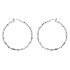 Pendientes Aro Enredado Plata 33mm
