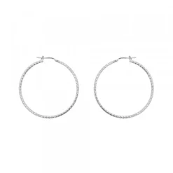 Pendientes Aro Entorchado Plata 35mm