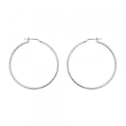 Pendientes Aro Entorchado Plata 45mm
