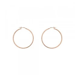 Pendientes Aro Entorchado Plata Rosa 20mm