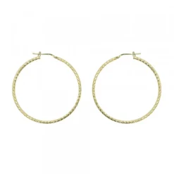 Pendientes Aro Entorchado Plata Dorada 45mm