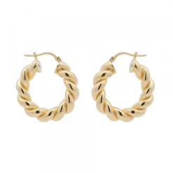 Pendientes Aro Gallonado Plata Dorada 20mm