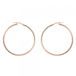 Pendientes Aro Grande Plata Rosa 50mm