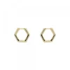 Pendientes Aro Hexagon de Plata Dorada