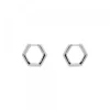 Pendientes Aro Hexagon de Plata