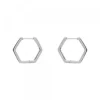 Pendientes Aro Hexagonal de Plata